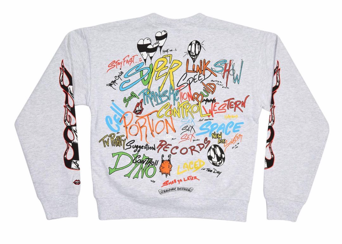 streetwear Chrome Hearts Matty Boy Brain Crewneck Heather Grey