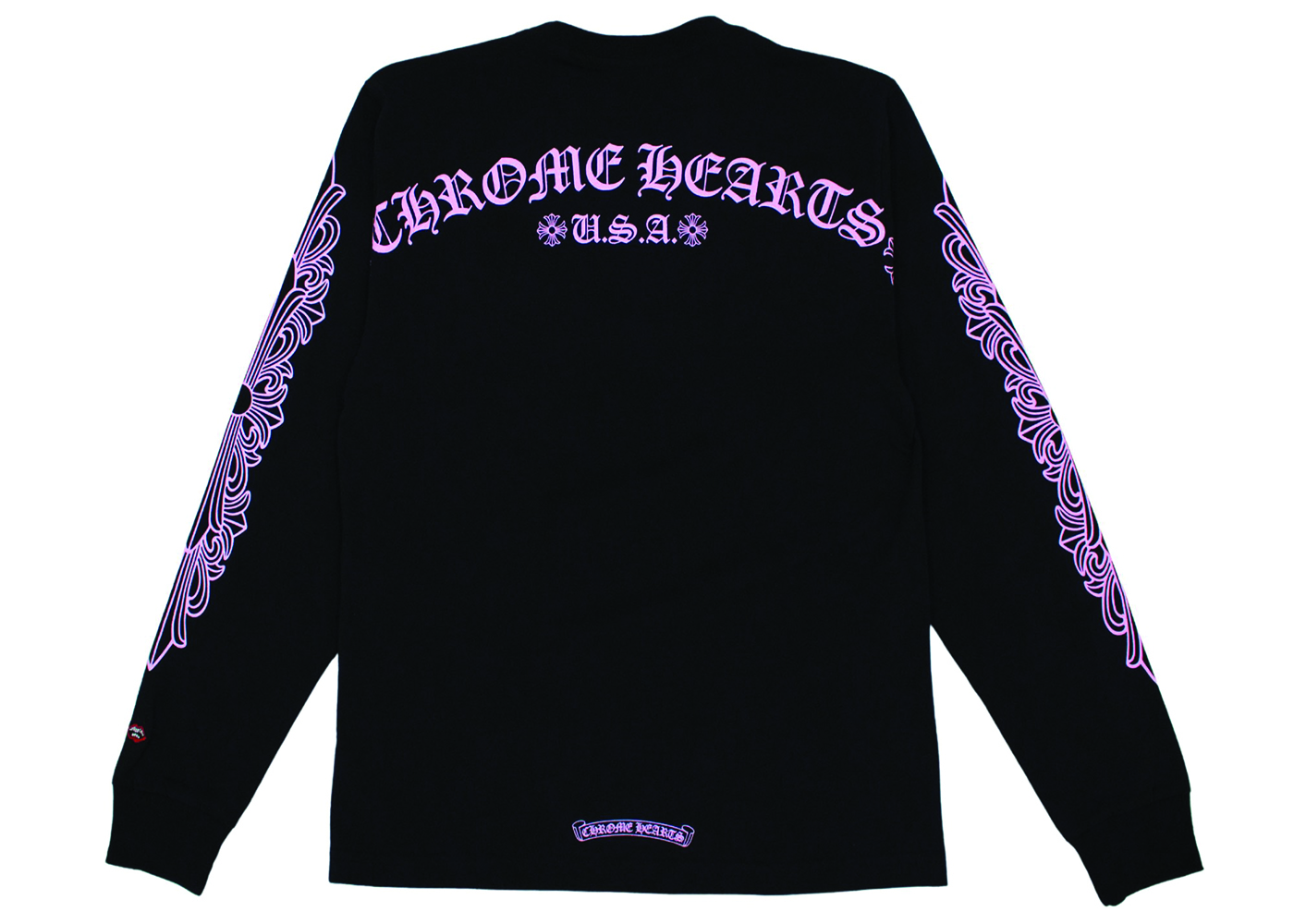 streetwear Chrome Hearts Matty Boy Shoulder Logo L/S T Shirt Black/Pink