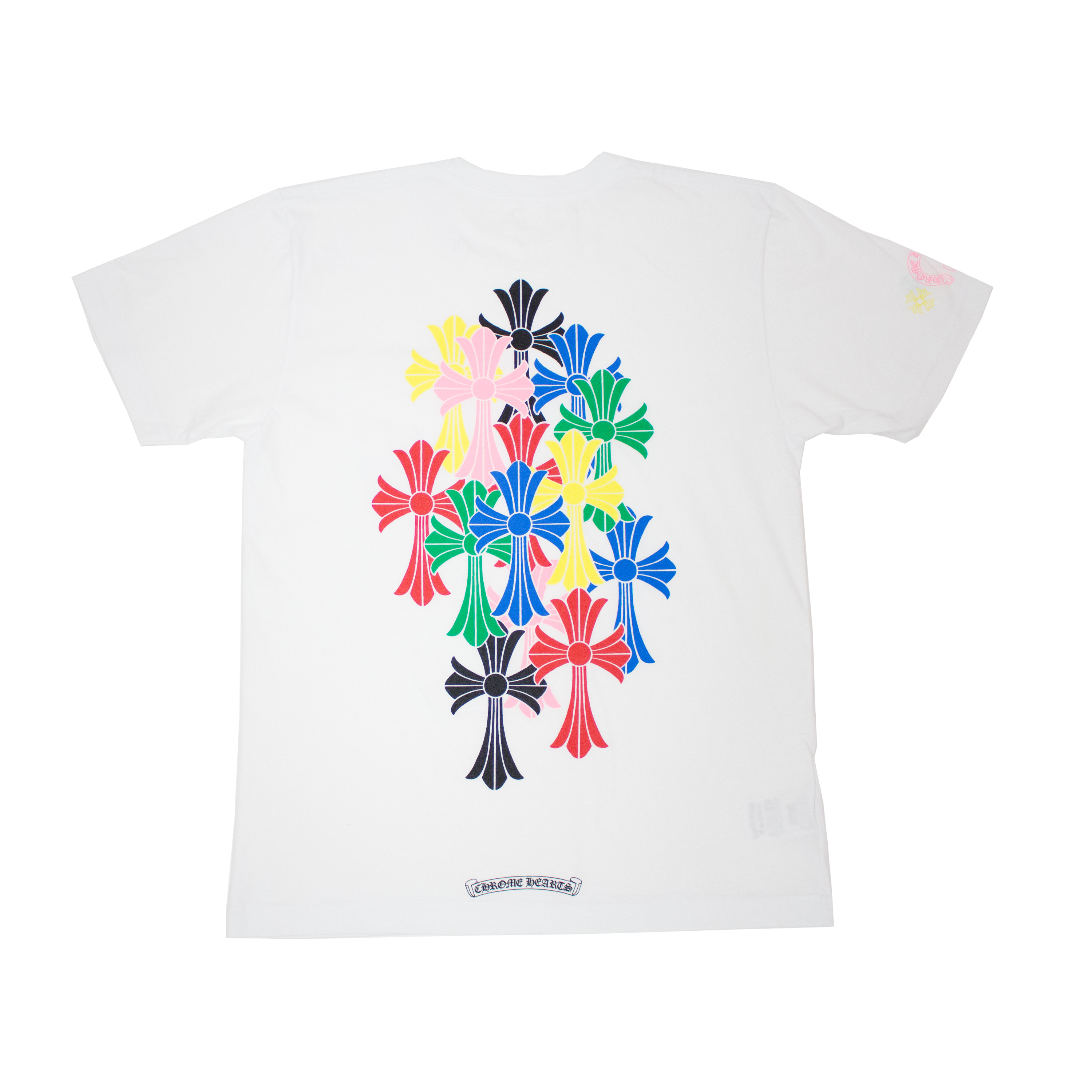 streetwear Chrome Hearts Multi Color Cross Cemetery T-shirt White