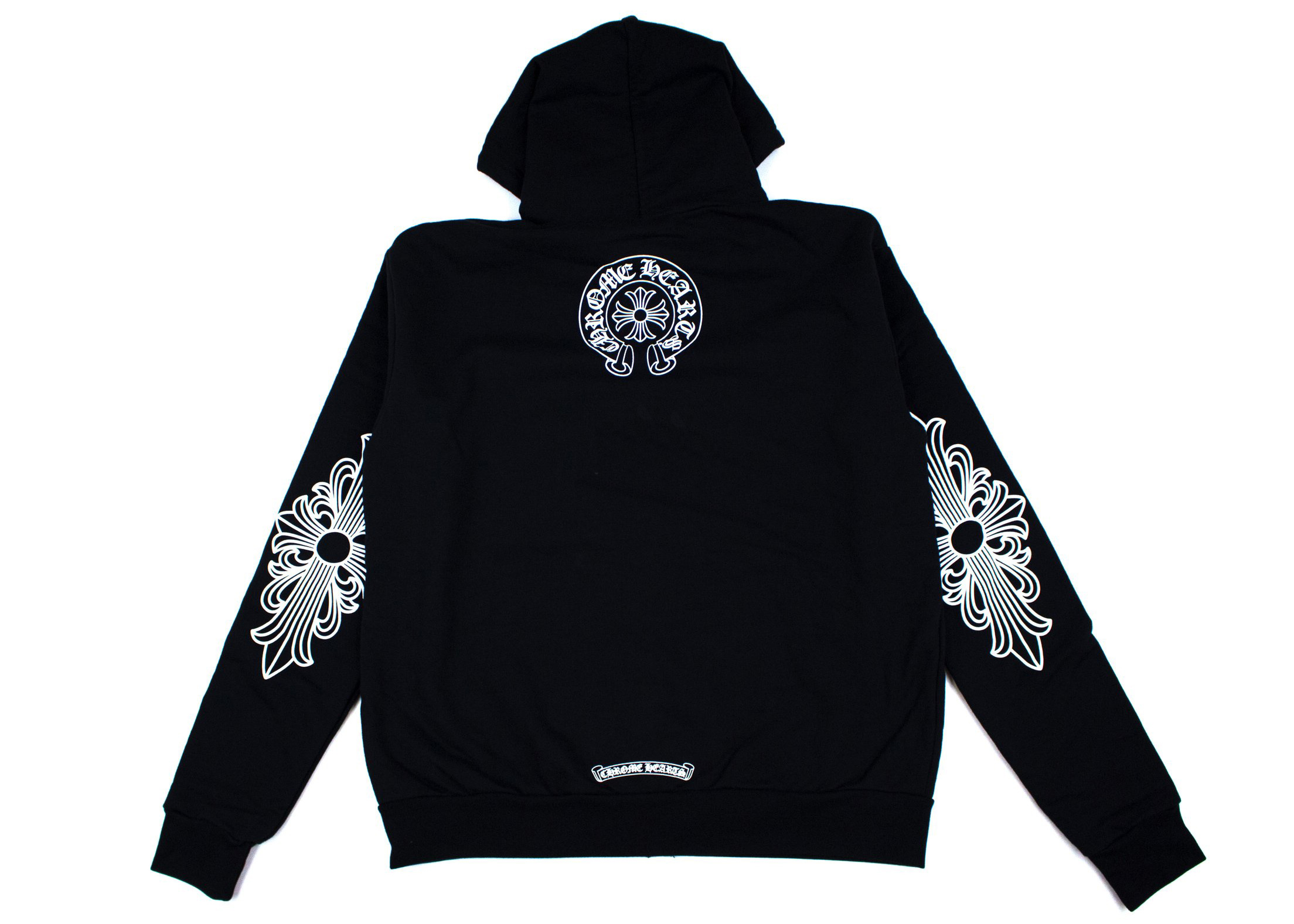 streetwear Chrome Hearts Single Floral T Logo Zip Up Hoodie Black