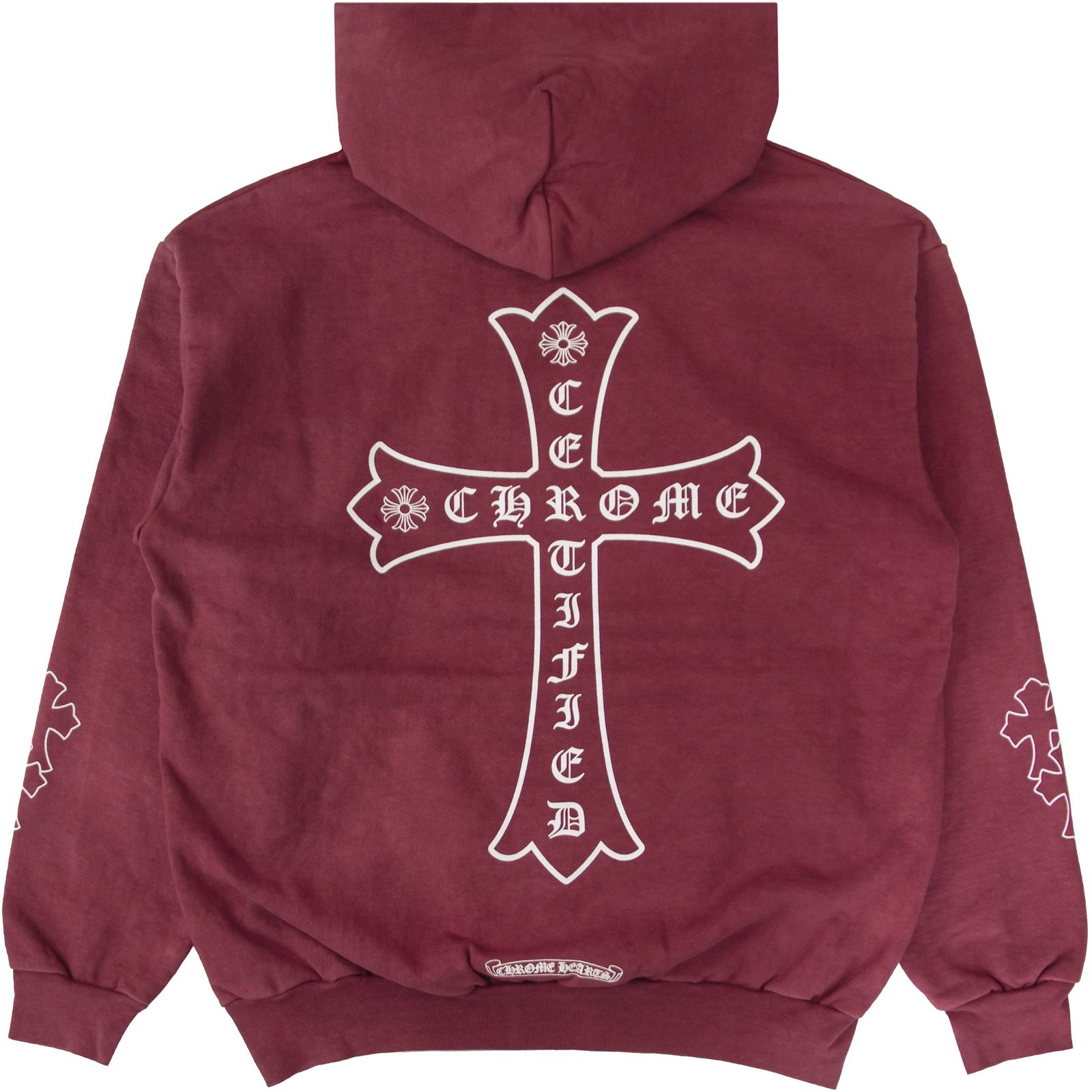 streetwear Chrome Hearts x Drake Certified Chrome Hand Dyed Hoodie Washed Red (Miami Exclusive)