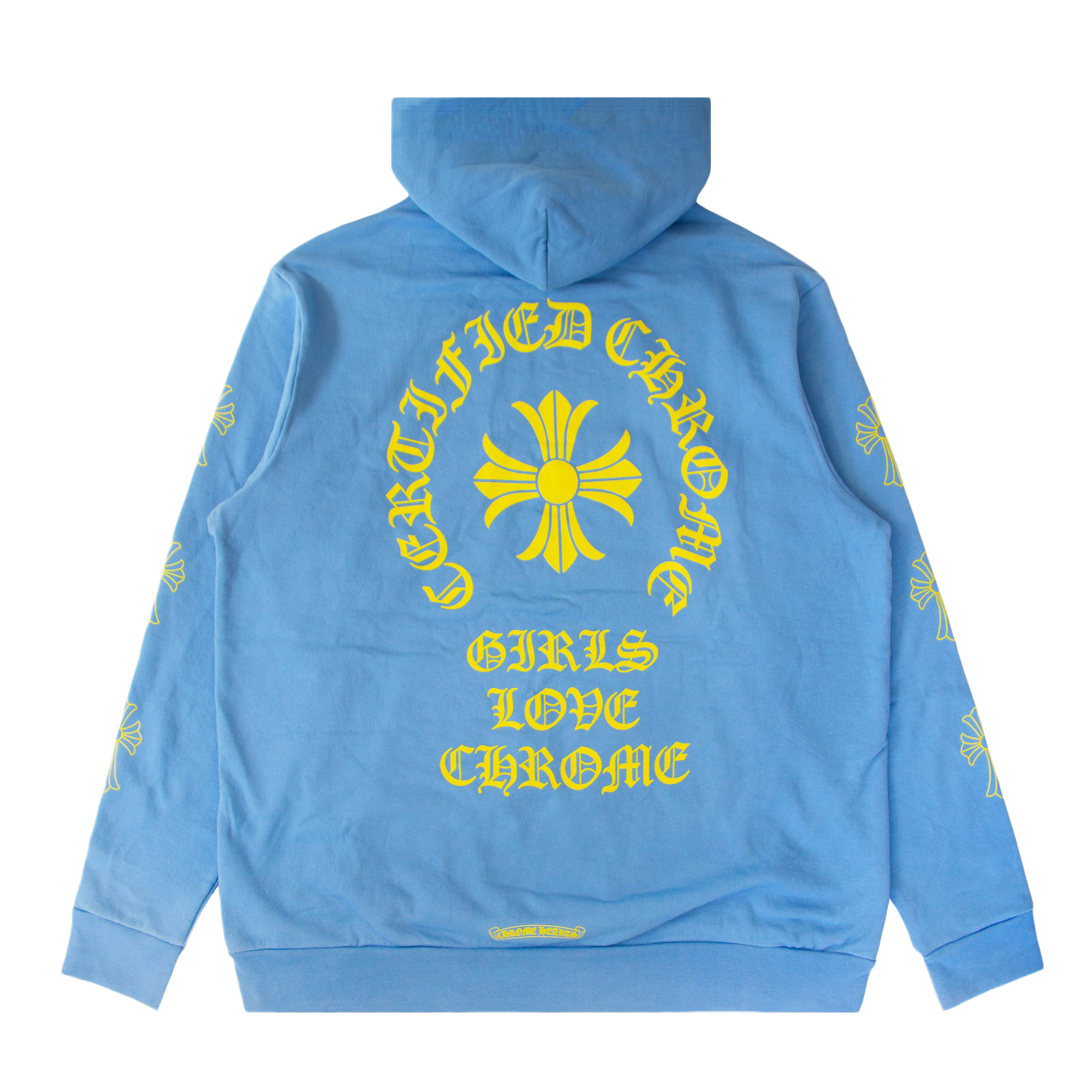 streetwear Chrome Hearts x Drake Girls Love Chrome Hoodie Light Blue