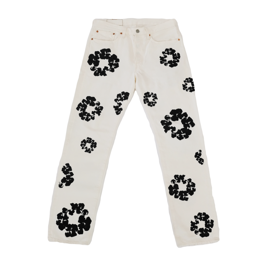 streetwear Denim Tears Inverted 501 Levis Jeans White