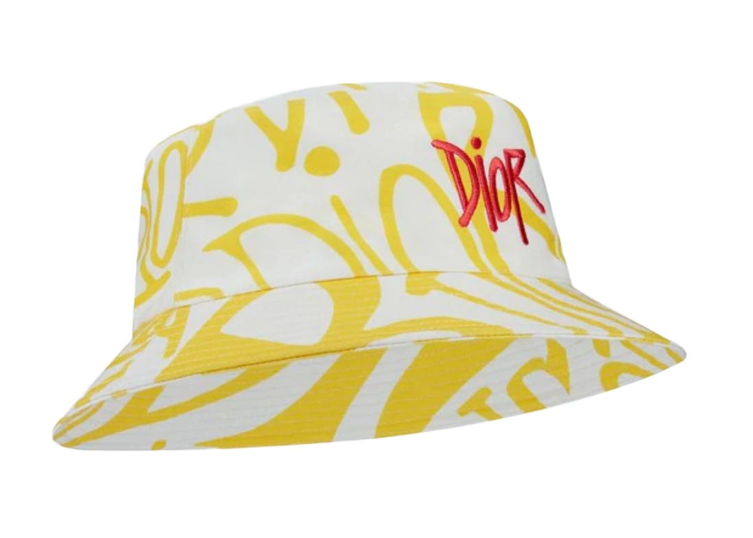 streetwear Dior And Shawn Bucket Hat Yellow/White