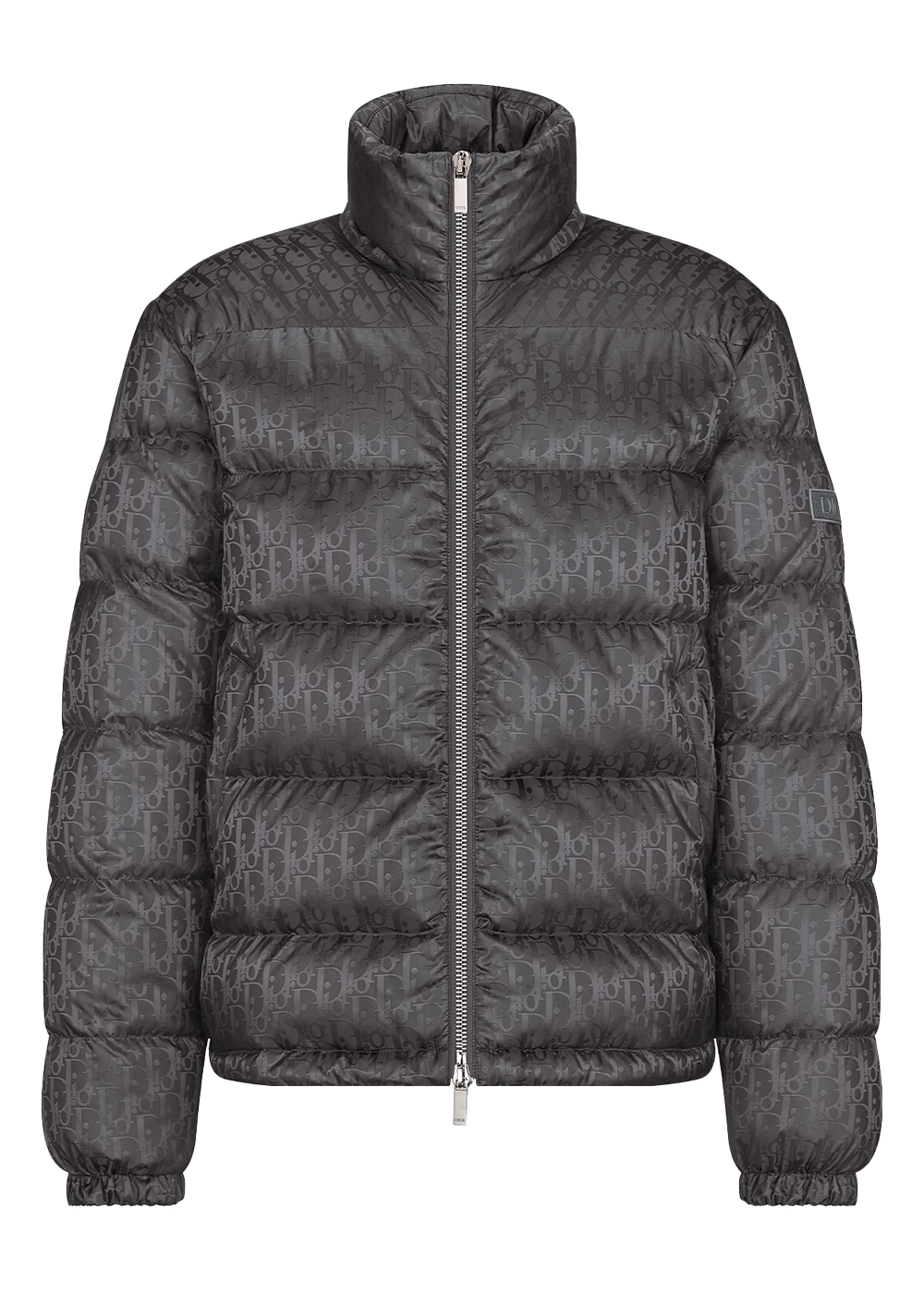streetwear Dior Oblique Down Jacket Gray Nylon Jacquard