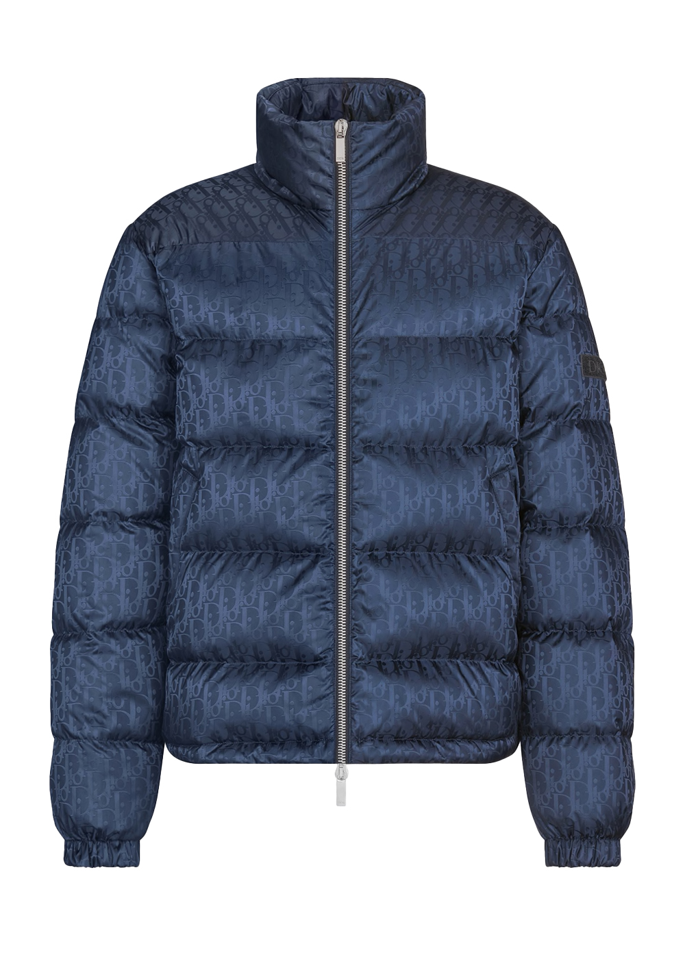streetwear Dior Oblique Down Jacket Navy Blue Technical Jacquard