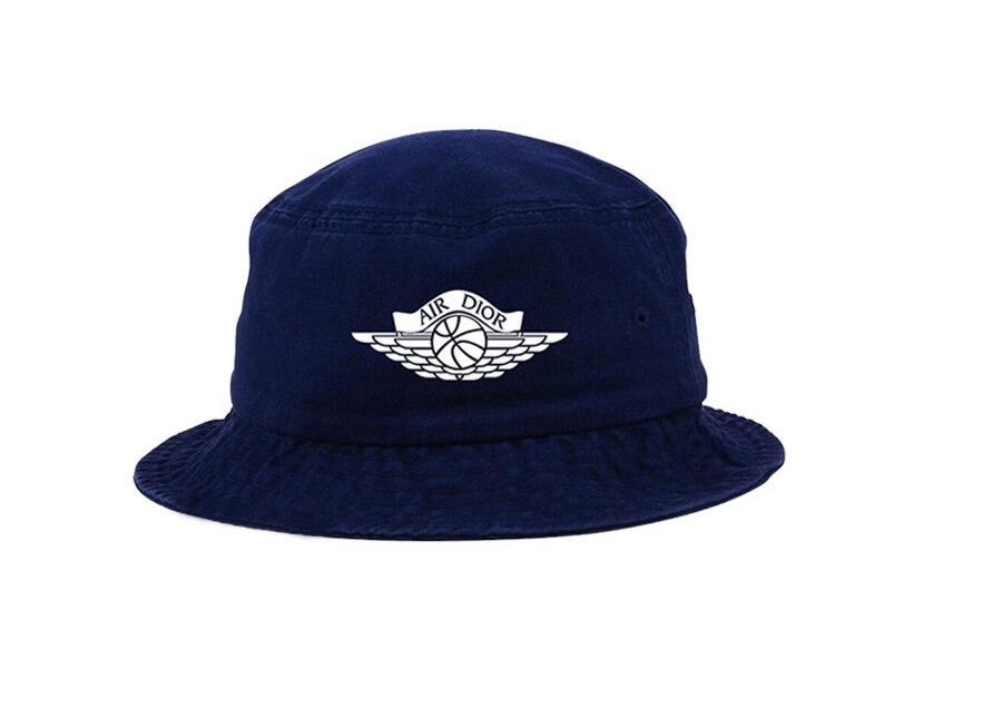 streetwear Dior x Jordan Wings Bucket Hat Navy