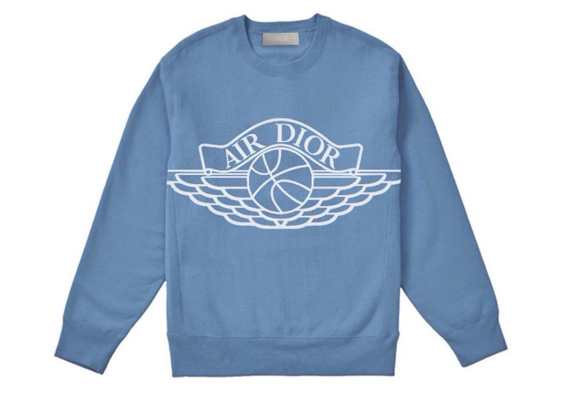streetwear Dior x Jordan Wings Sweater Blue