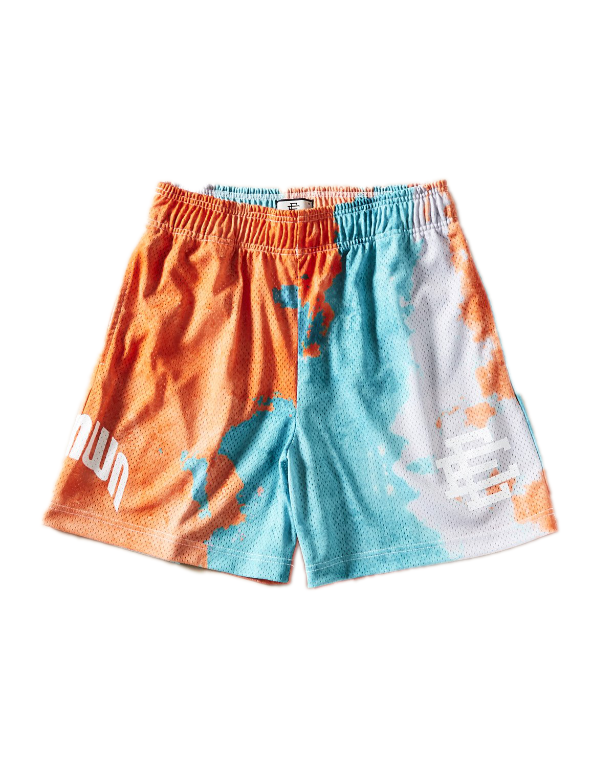 streetwear Eric Emanuel Miami Tie Dye Basketball Shorts Turquoise/Orange
