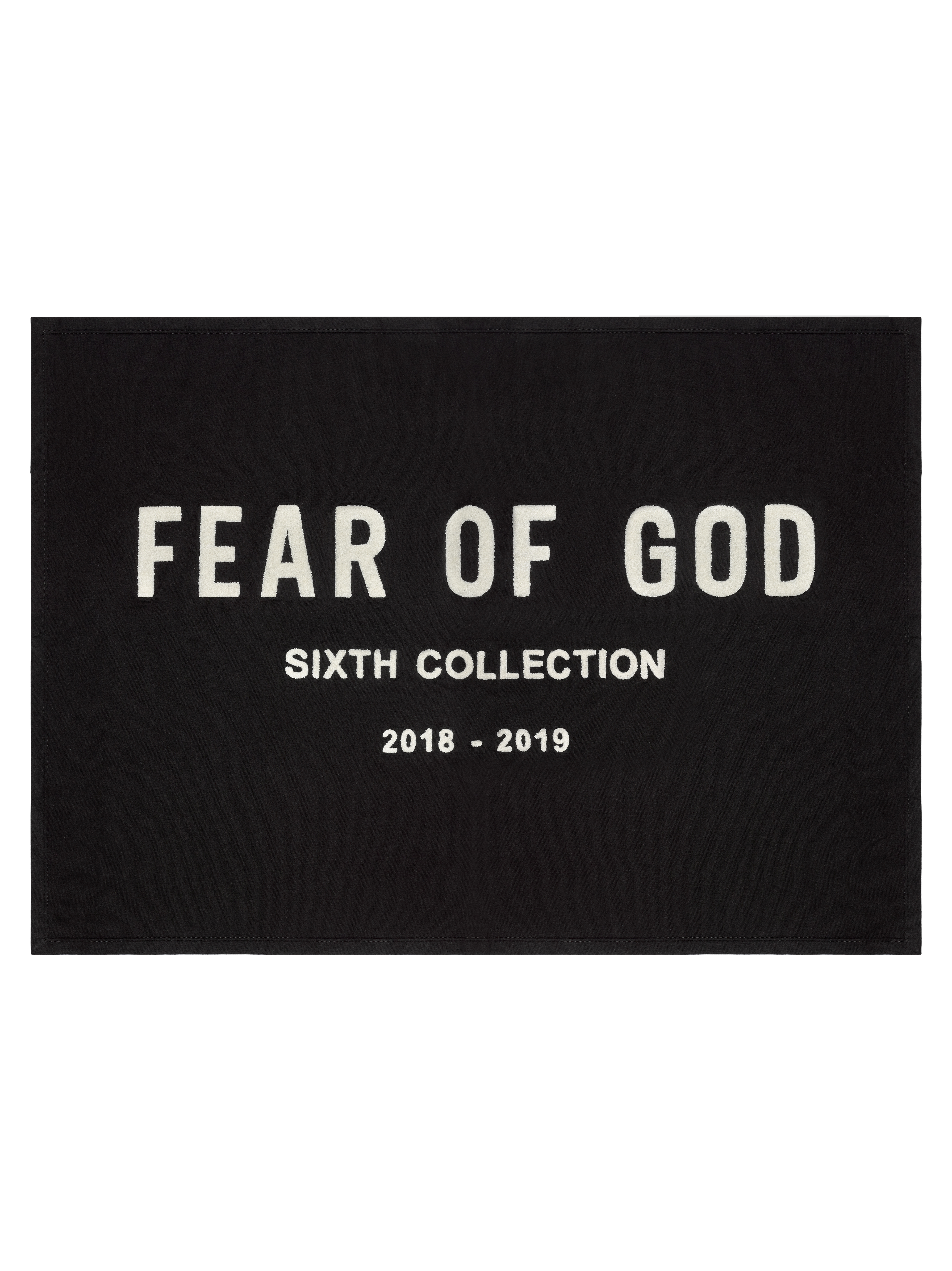 streetwear FEAR OF GOD Chenille Embroidered Throw Blanket Black/Cream