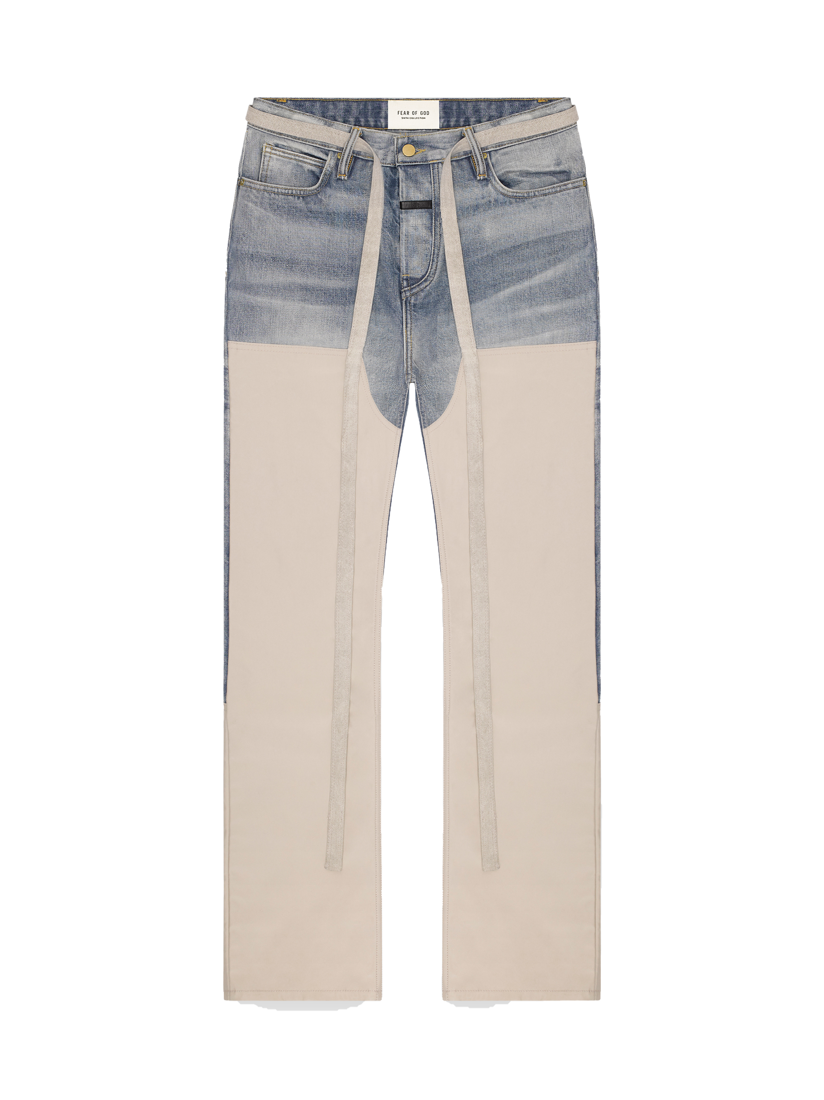 streetwear FEAR OF GOD Denim Nylon Double Front Work Pants Bone/Indigo