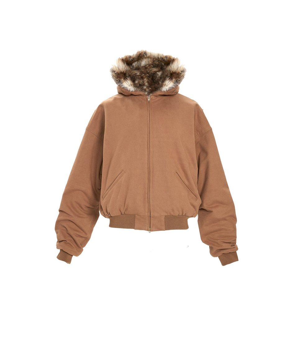 streetwear FEAR OF GOD Heavy French Terry Full Zip Hooded Jacket Rust