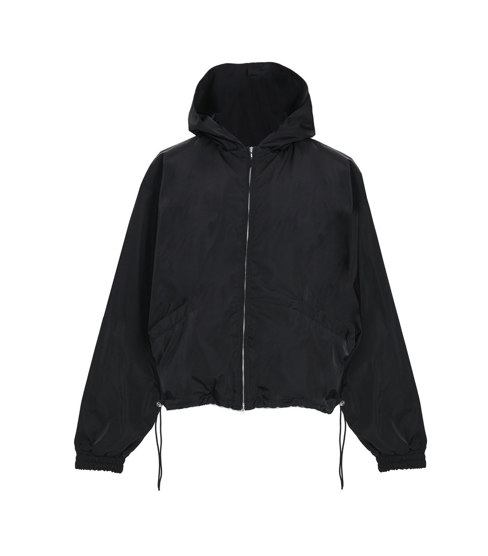 streetwear FEAR OF GOD Heavy Nylon Full Zip Hoodie Black