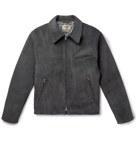 streetwear FEAR OF GOD Heavy Suede Work Jacket Charcoal
