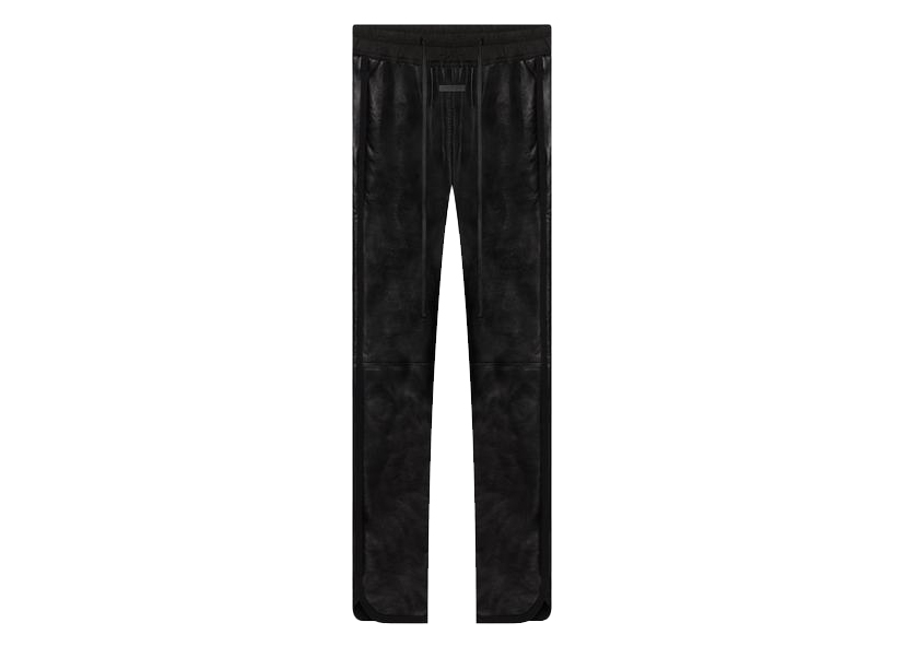 streetwear Fear of God Leather Track Pant Black
