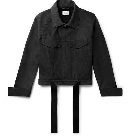streetwear FEAR OF GOD Nubuck Trucker Jacket Black