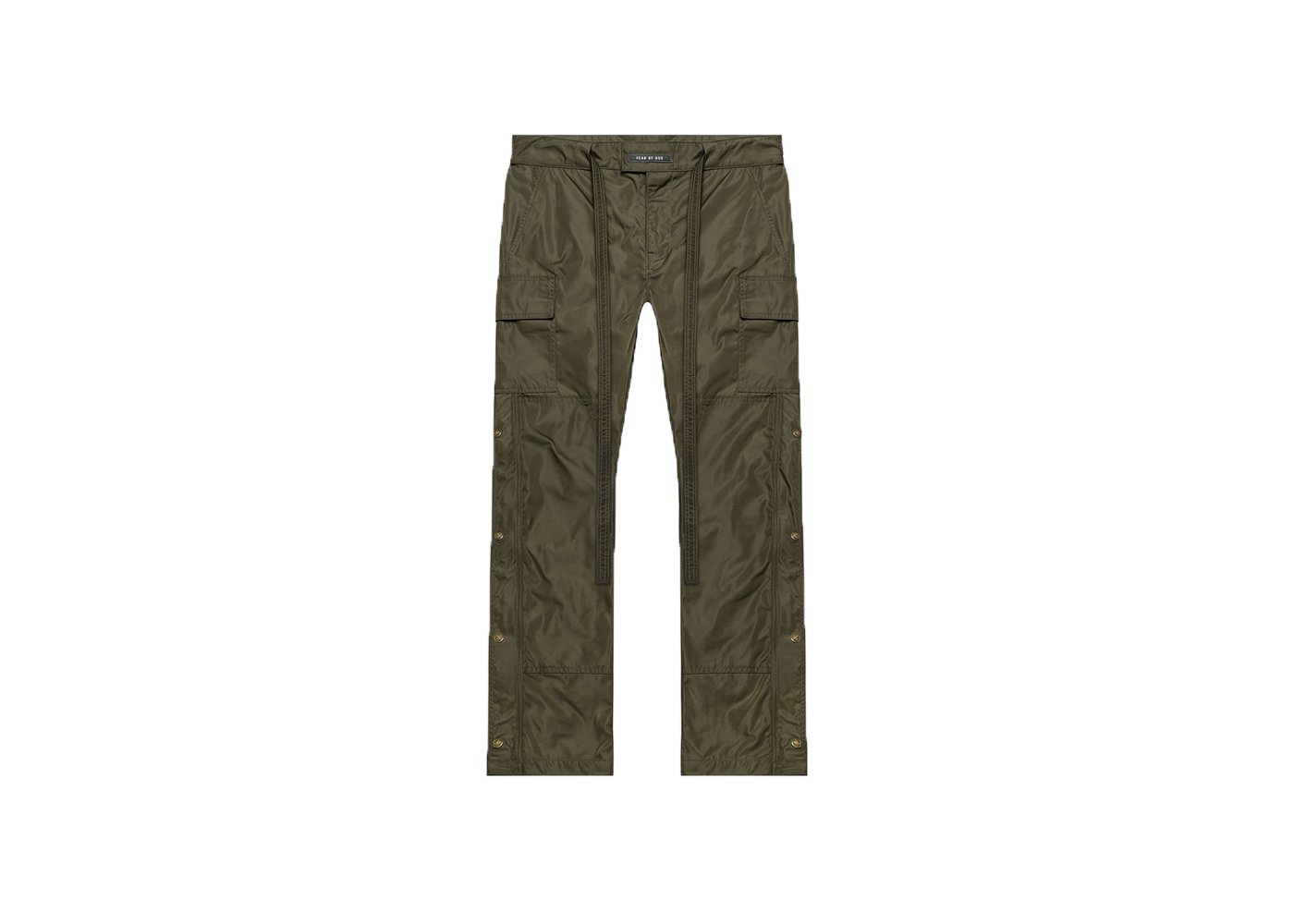 streetwear FEAR OF GOD Nylon Cargo Pants Olive Green