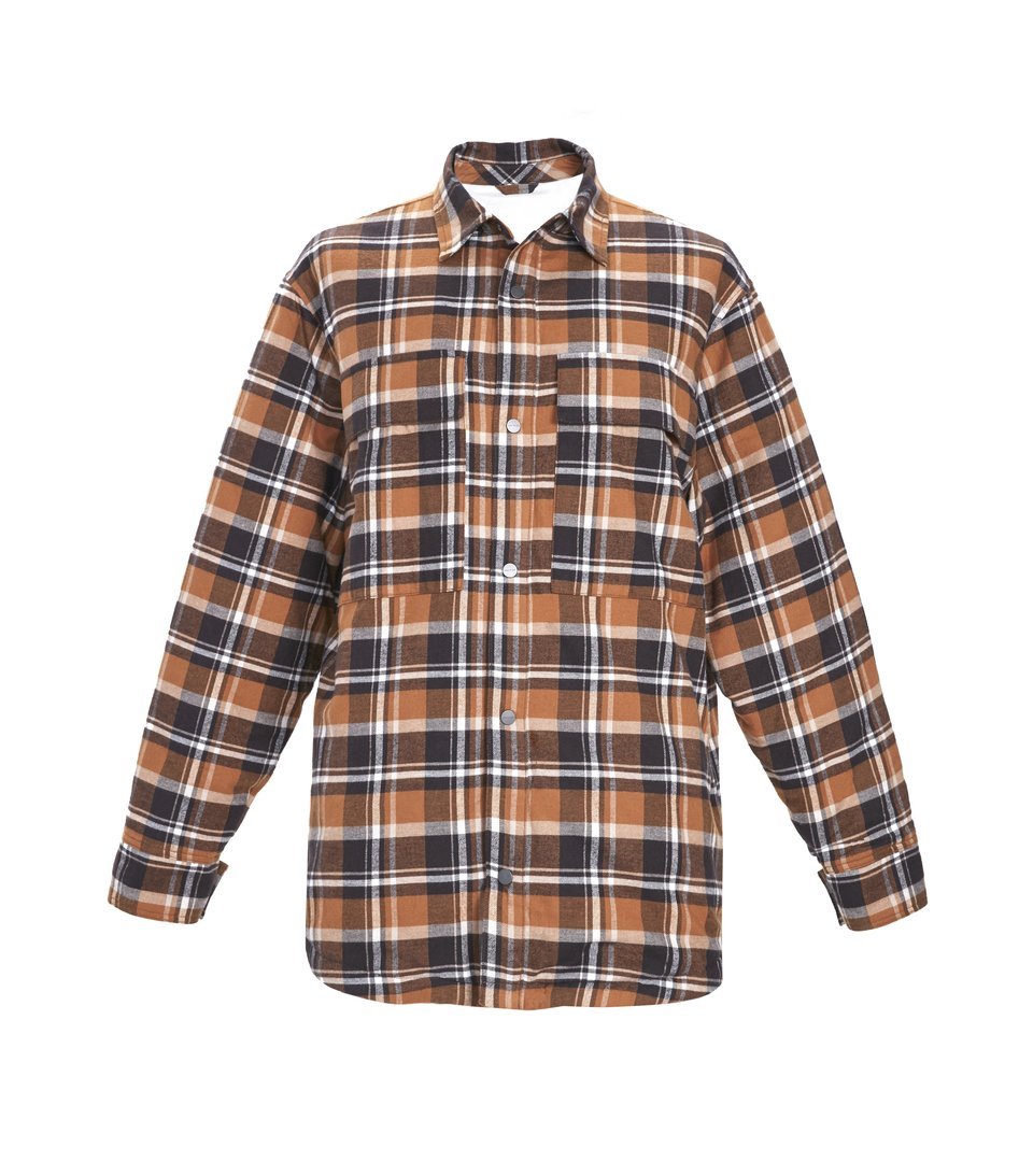FEAR OF GOD Plaid Flannel Shirt Jacket Brown Plaid streetwear