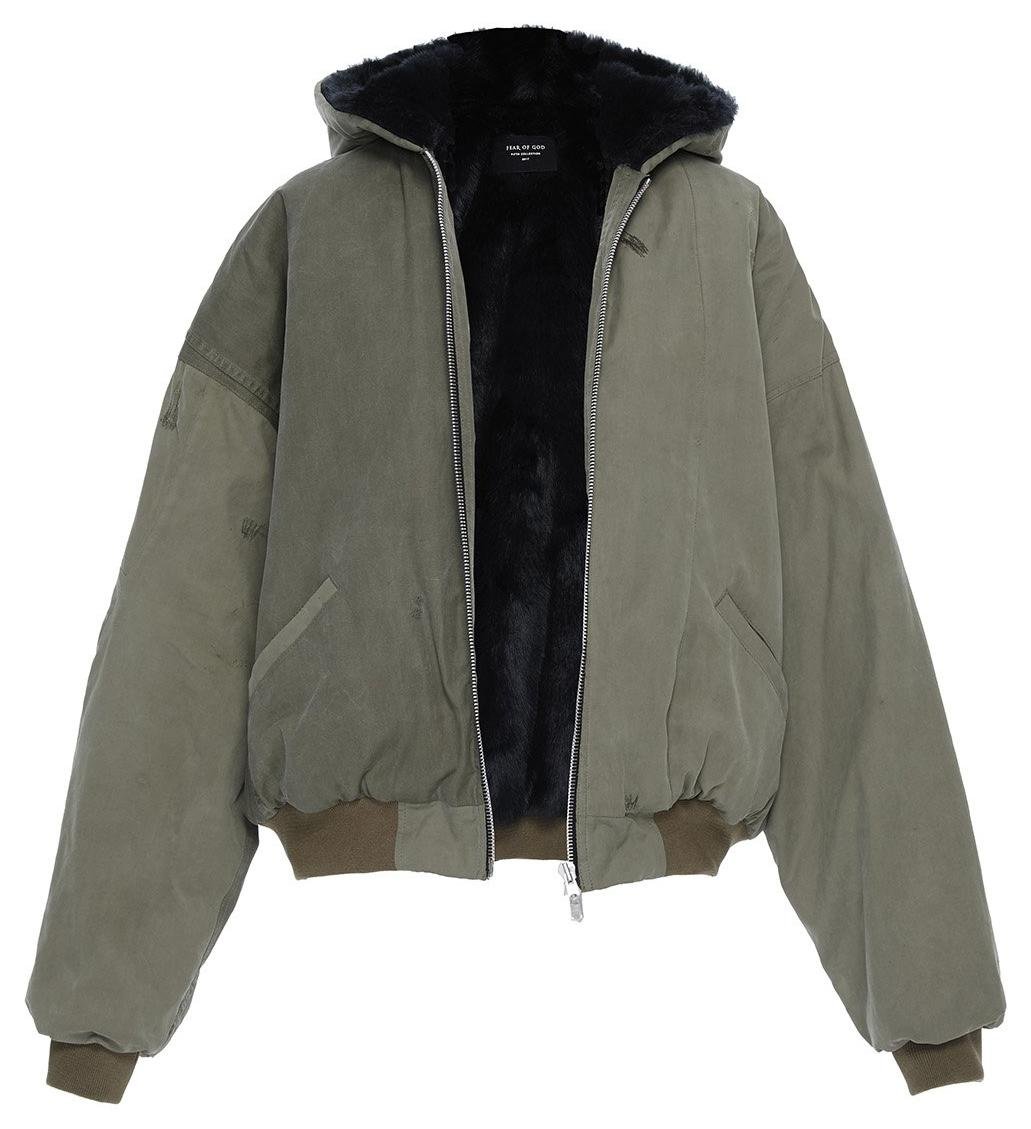 FEAR OF GOD Vintage Military Faux Rabbit Fur Hoodie Military Green sneakers