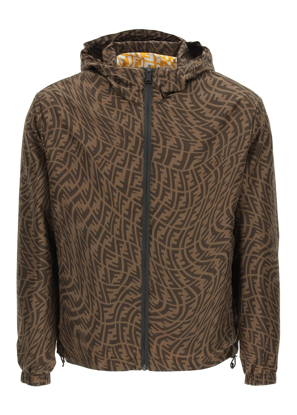 streetwear Fendi FF monogram Vertigo Windbreaker Jacket Yellow Brown White