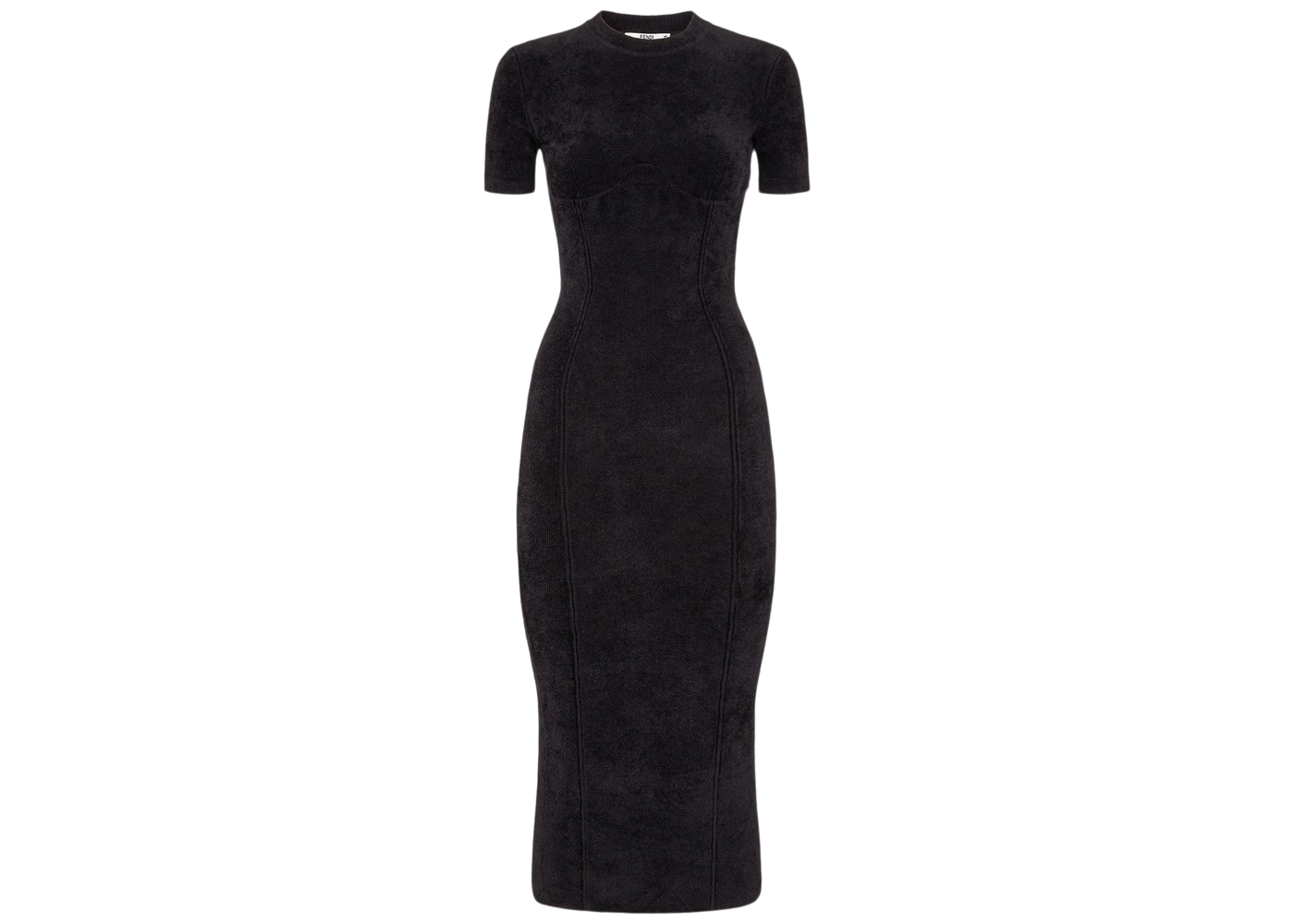 streetwear Fendi x SKIMS Velvet Knit Midi Dress Black