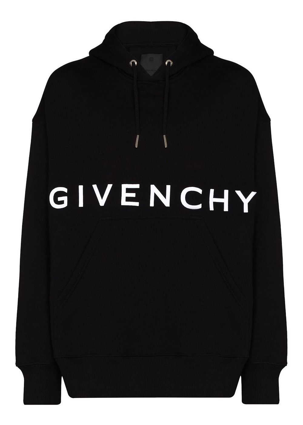 streetwear Givenchy Front Logo Heavy Brushed Hooded Sweatshirt Black