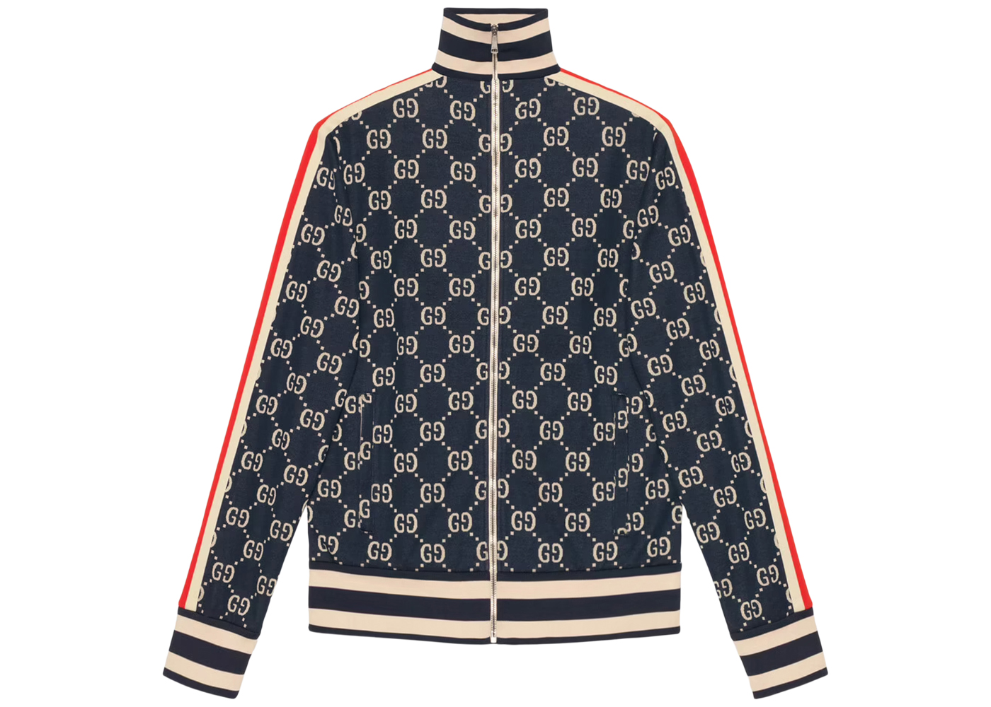 streetwear Gucci GG Jacquard Cotton Jacket Blue/Ivory