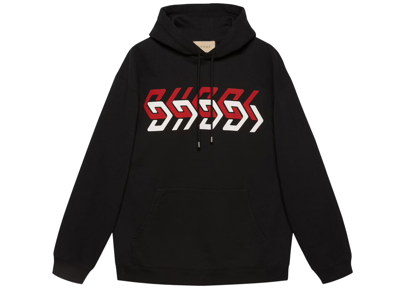 streetwear Gucci Jersey Sweatshirt With Gucci Mirror Print Black