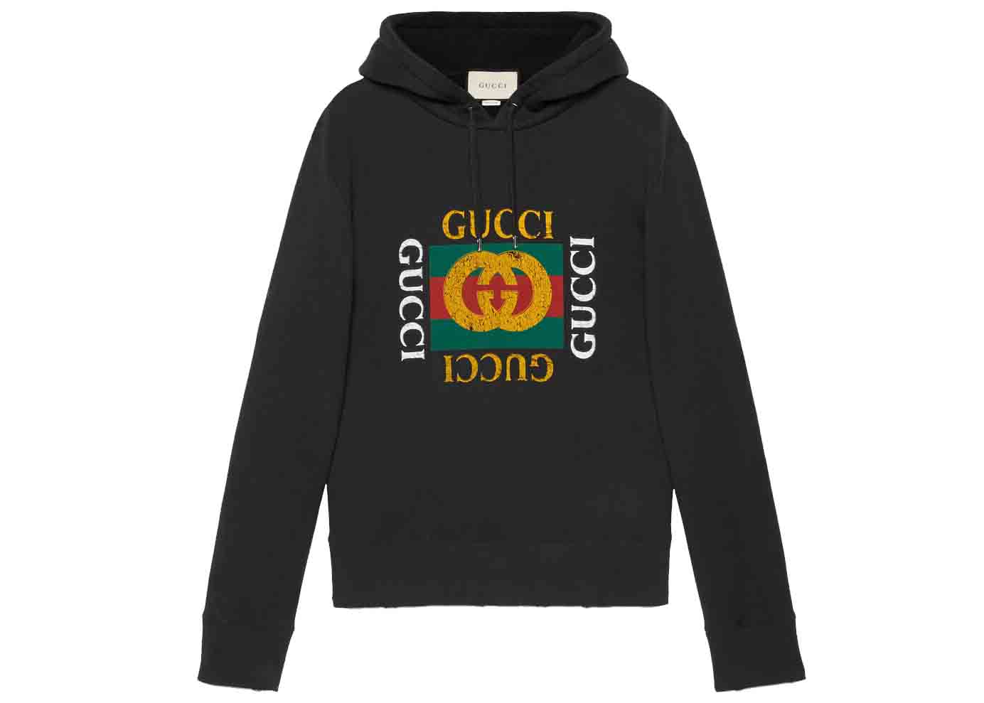 streetwear Gucci Oversize Sweatshirt with Gucci Logo Black