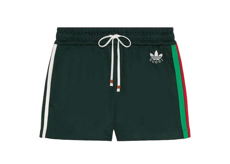 streetwear Gucci x adidas Jersey Shorts Dark Green