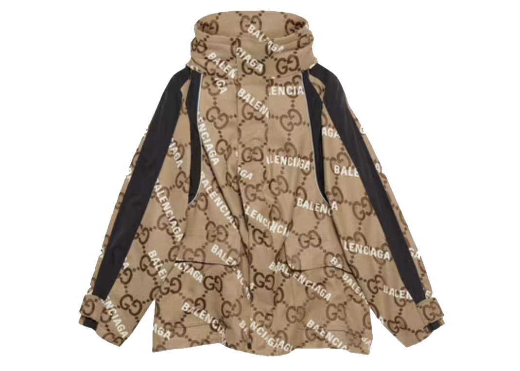 streetwear Gucci x Balenciaga The Hacker Project Jumbo GG Jacket Beige/Ebony