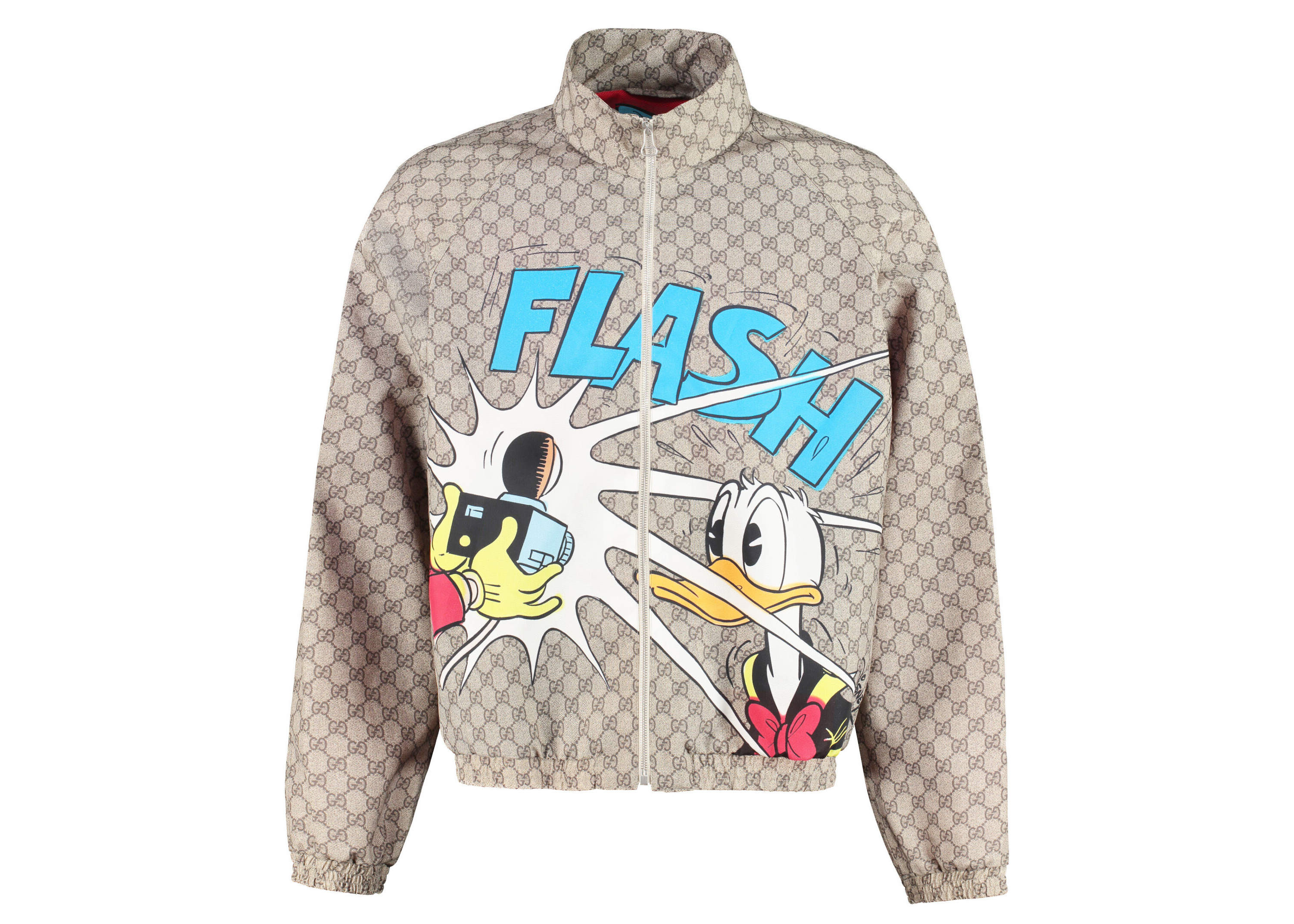 streetwear Gucci x Disney Donald Duck Monogram Techno Jacket Beige