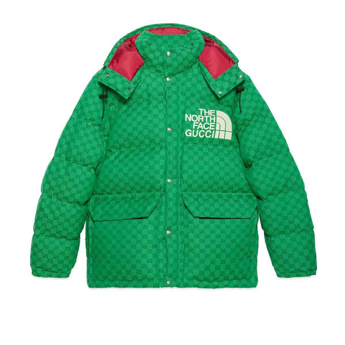 Gucci x The North Face Down Coat Green/Dark Green sneakers
