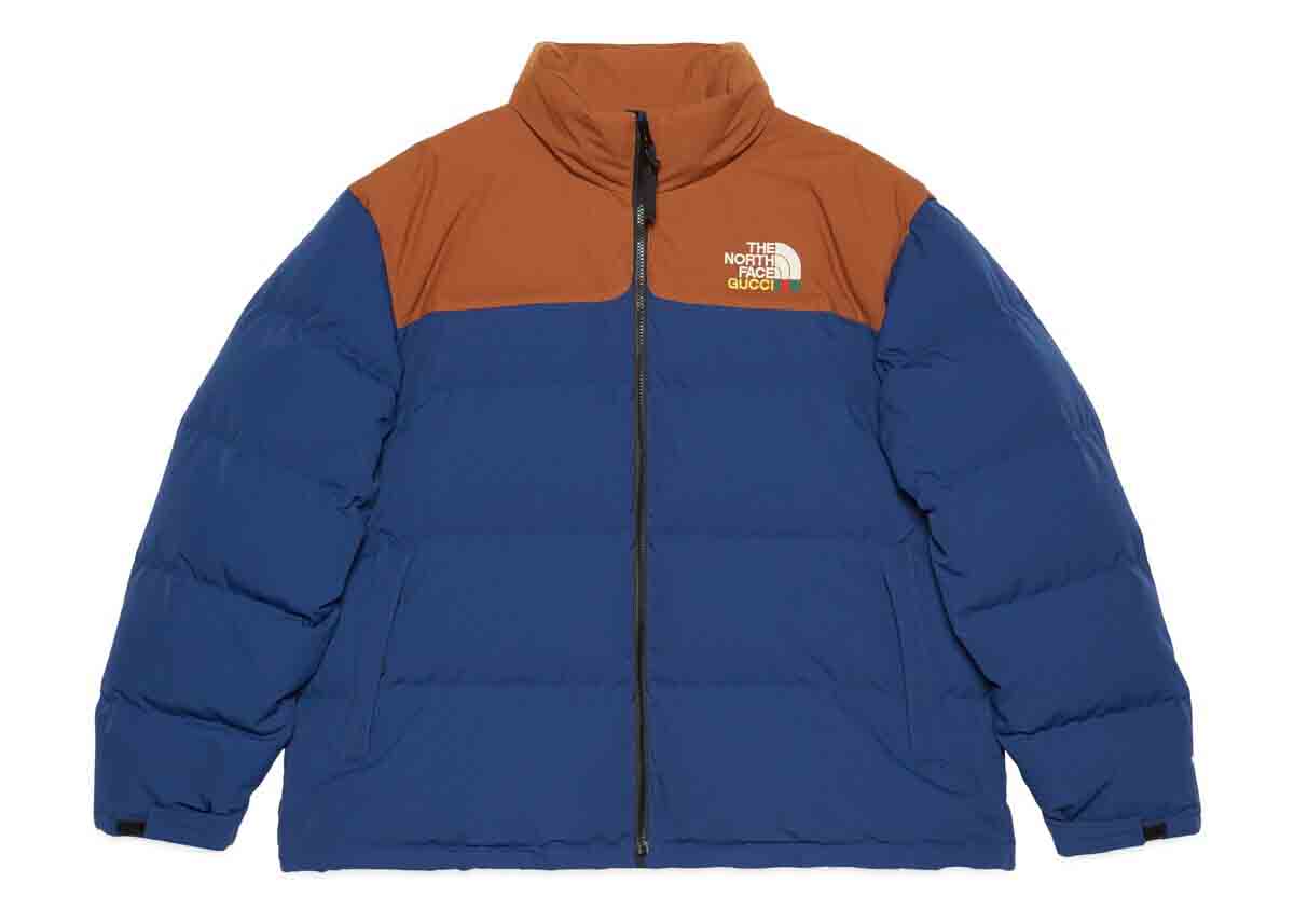 streetwear Gucci x The North Face Down Jacket Blue/Brown