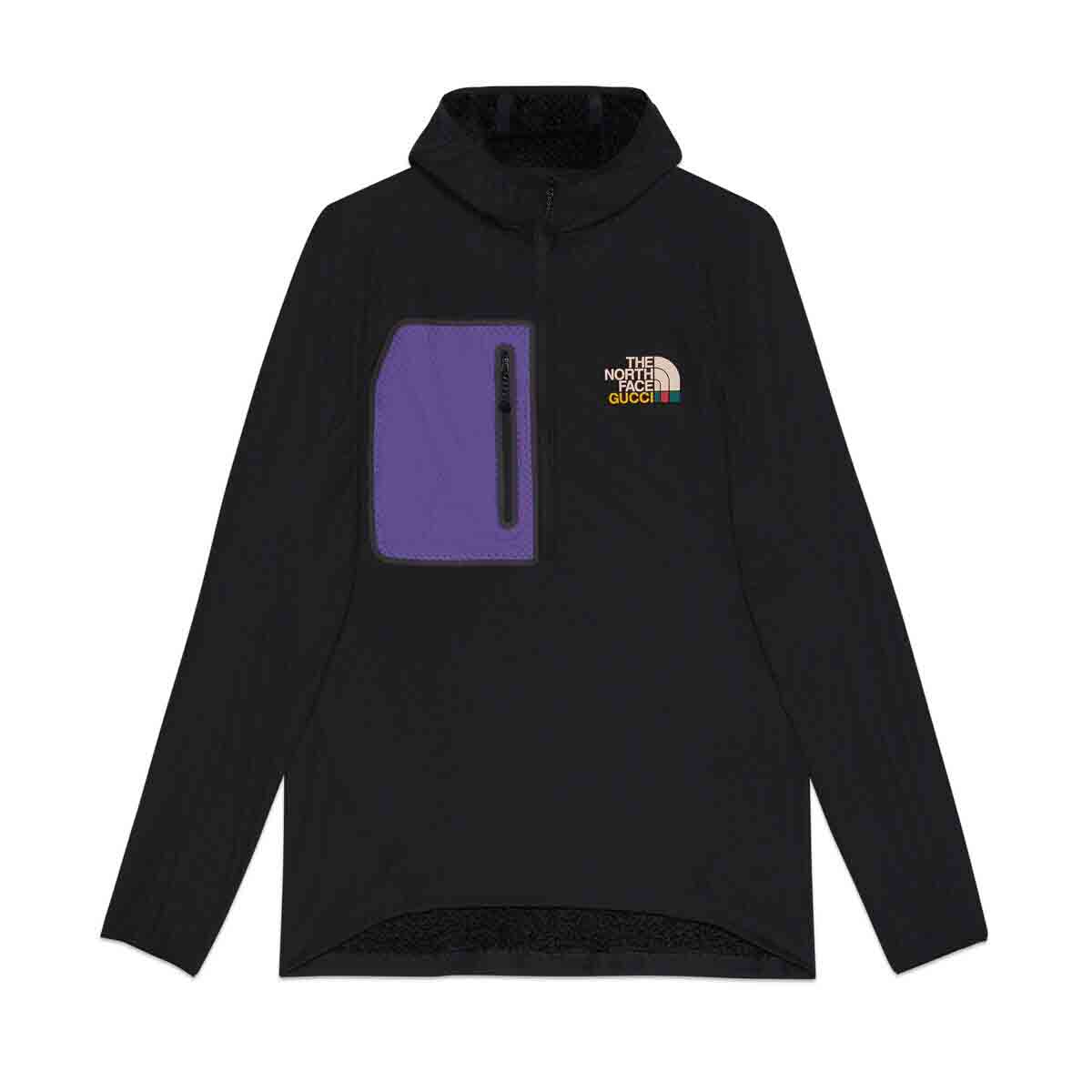 streetwear Gucci x The North Face Fleece Pullover Black/Purple