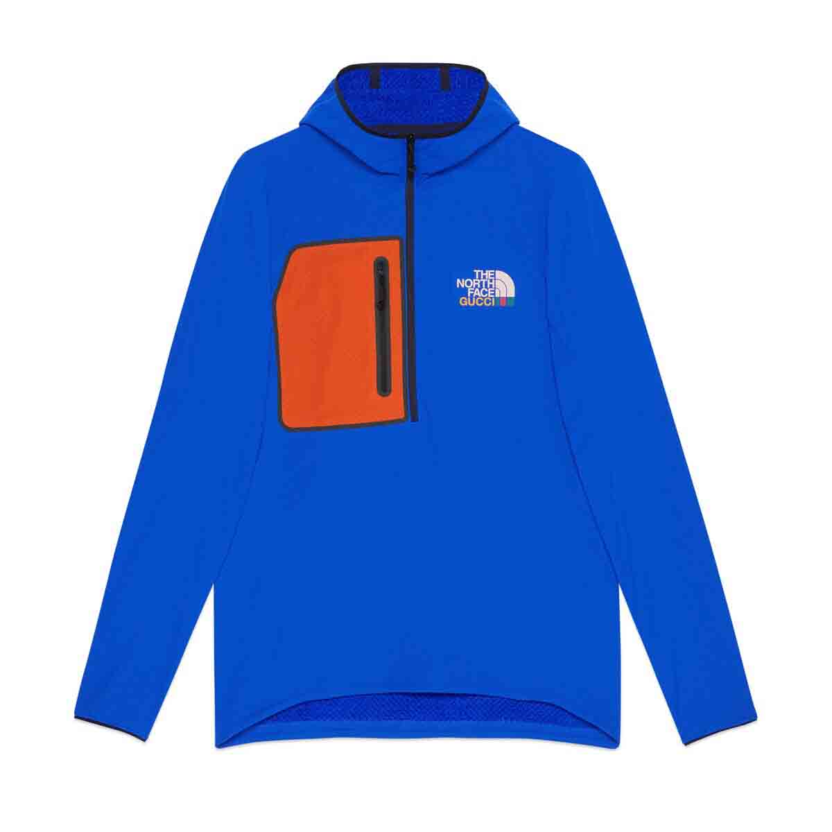 streetwear Gucci x The North Face Fleece Pullover Blue/Orange