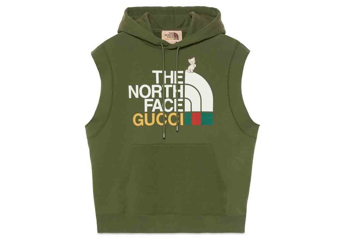 streetwear Gucci x The North Face Sleeveless Sweatshirt Green