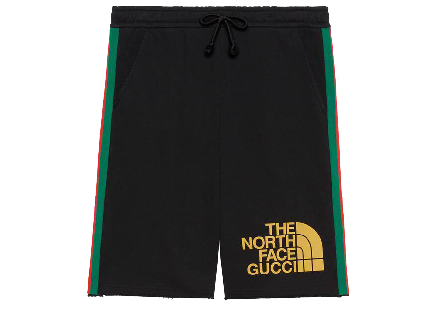 streetwear Gucci x The North Face Web Print Cotton Shorts Black
