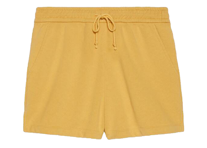 streetwear Gucci x The North Face Web Print Cotton Shorts Mustard