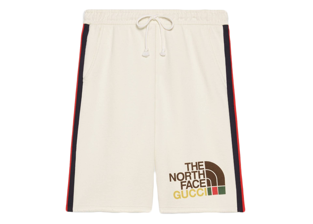 streetwear Gucci x The North Face Web Print Shorts Beige