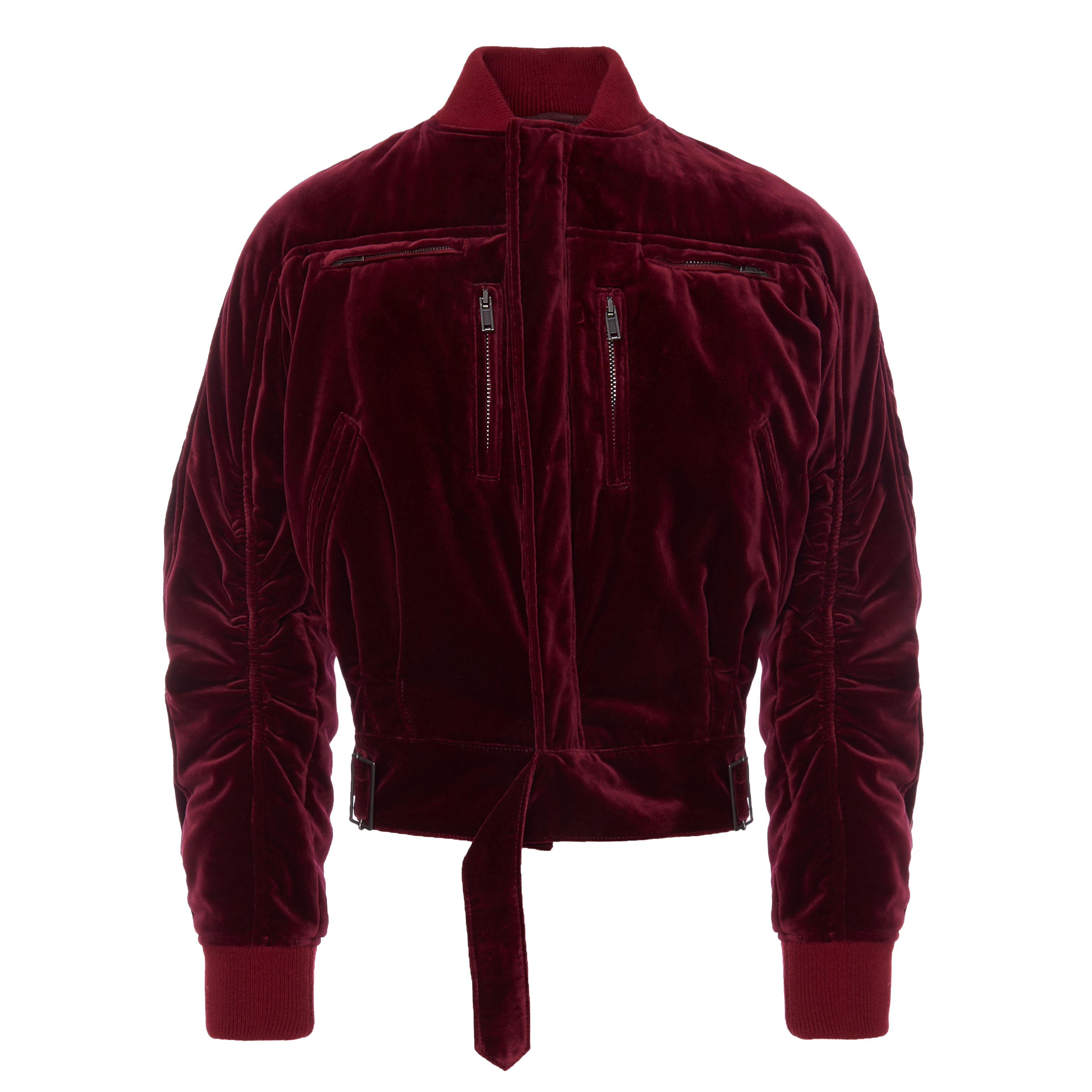streetwear Haider Ackermann Velvet SP Underground Bomber Jacket Burgundy Velvet