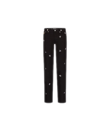 streetwear KAWS x Dior Bee Embroidery Jeans Black
