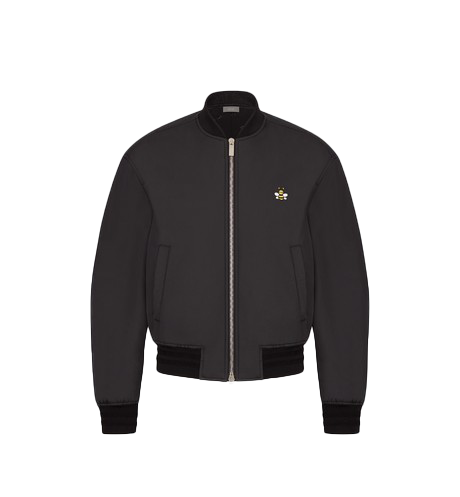 streetwear KAWS x Dior Bee Nylon Bomber jacket Black