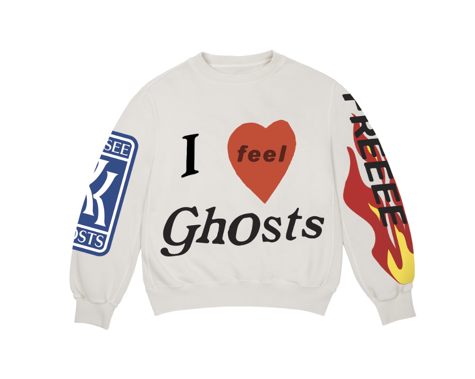 streetwear Kids See Ghosts FREEEE Crewneck Sweatshirt Ghost