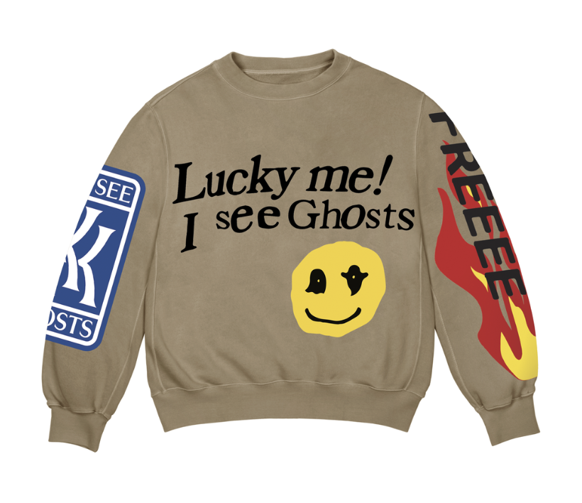 streetwear Kids See Ghosts Lucky Me Crewneck Sweatshirt Trench