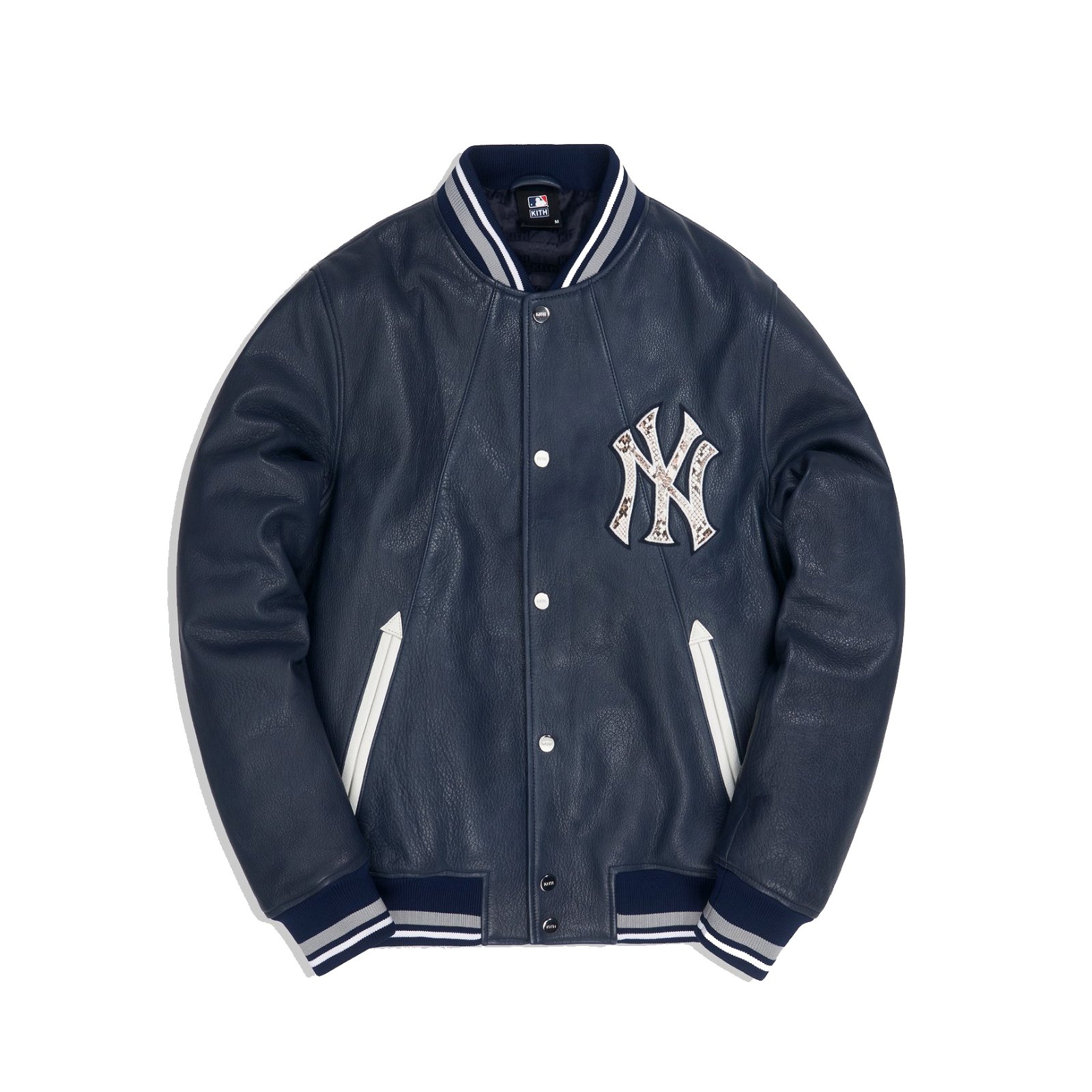 streetwear Kith For Major League Baseball New York Yankees Leather Bomber Navy