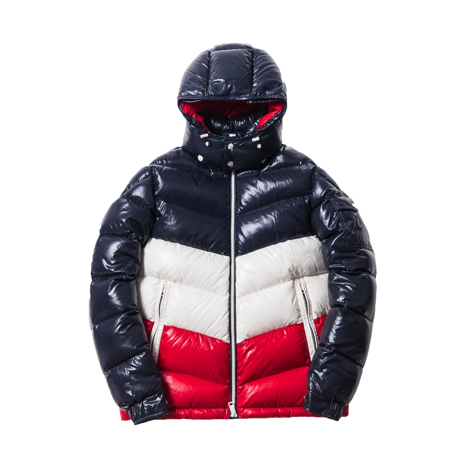 Kith Moncler Rochebrune Classic Down Jacket Navy/Red/White streetwear