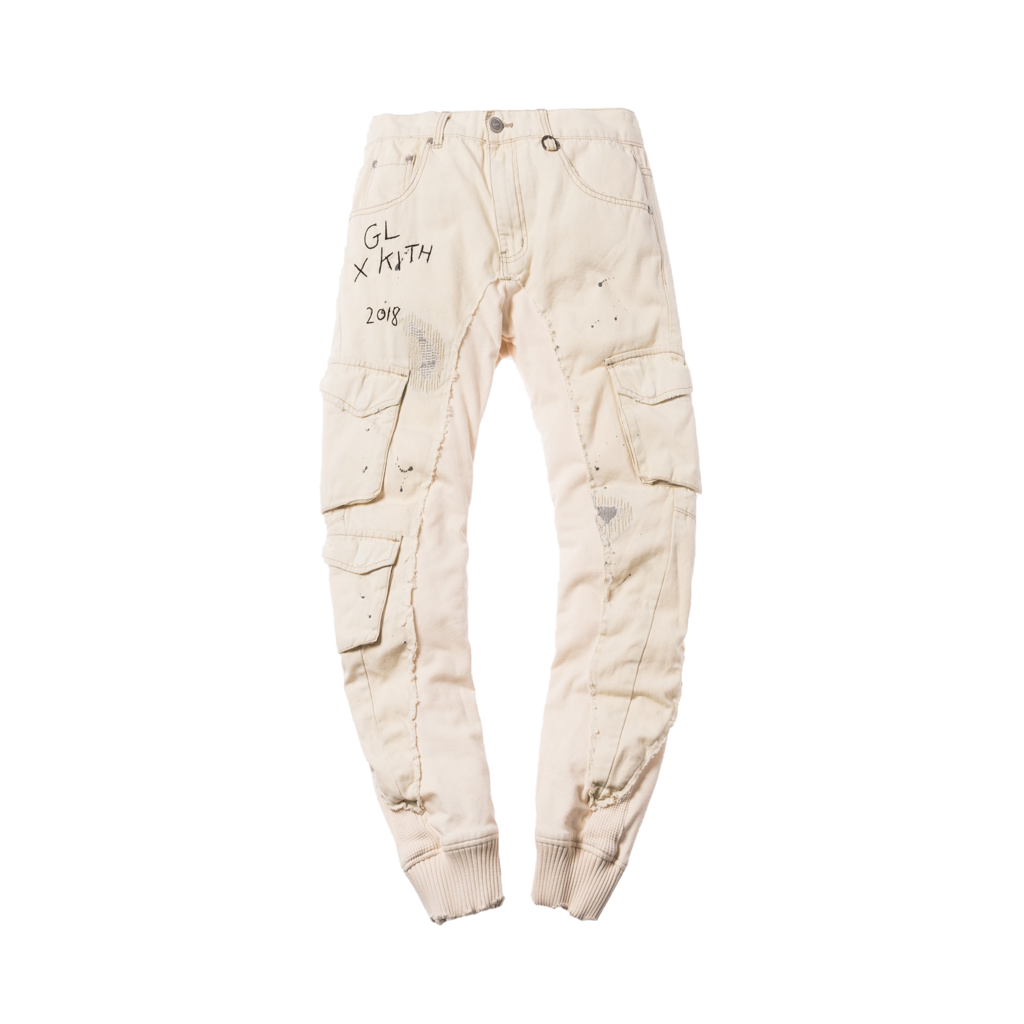 streetwear Kith x Greg Lauren 50/50 Columbus Crago/Fleece Slim Lounge Pant Cream