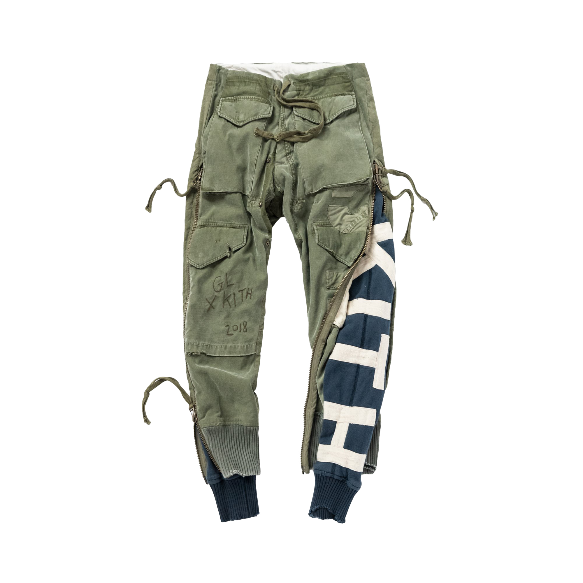 streetwear Kith x Greg Lauren Army Jacket/Fleece Zipper Lounge Pant Olive/Navy