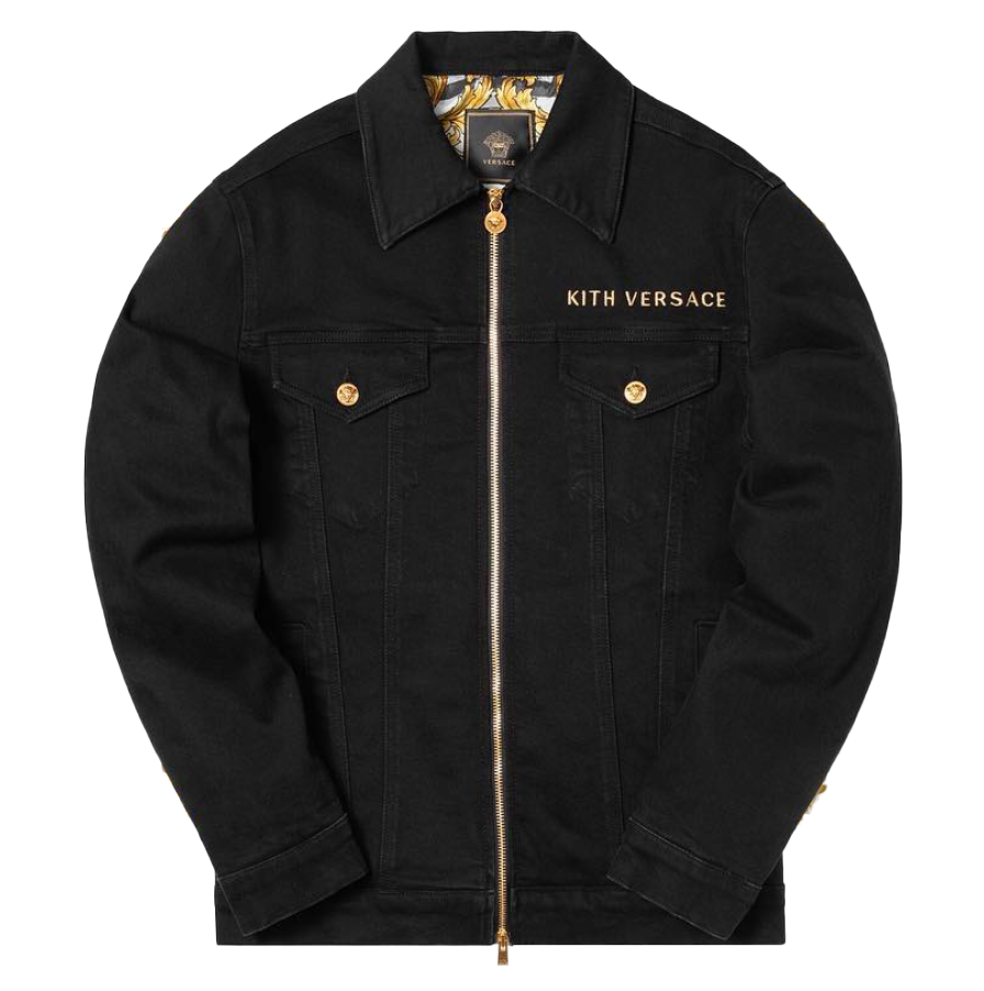 streetwear Kith x Versace Medusa Denim Jacket Black